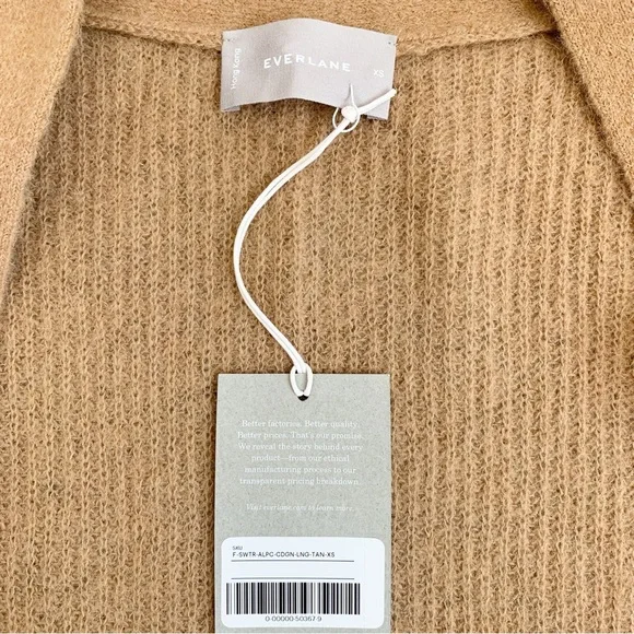 Everlane Oversized Alpaca Pocket Cardigan Size Extra Small - Picture 8 of 11
